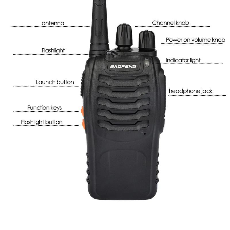 2Pcs/Lot baofeng BF-888S Walkie Talkie Two-way Radio Set BF 888s UHF 400-470MHz 16CH walkie-talkie Radios Transceiver