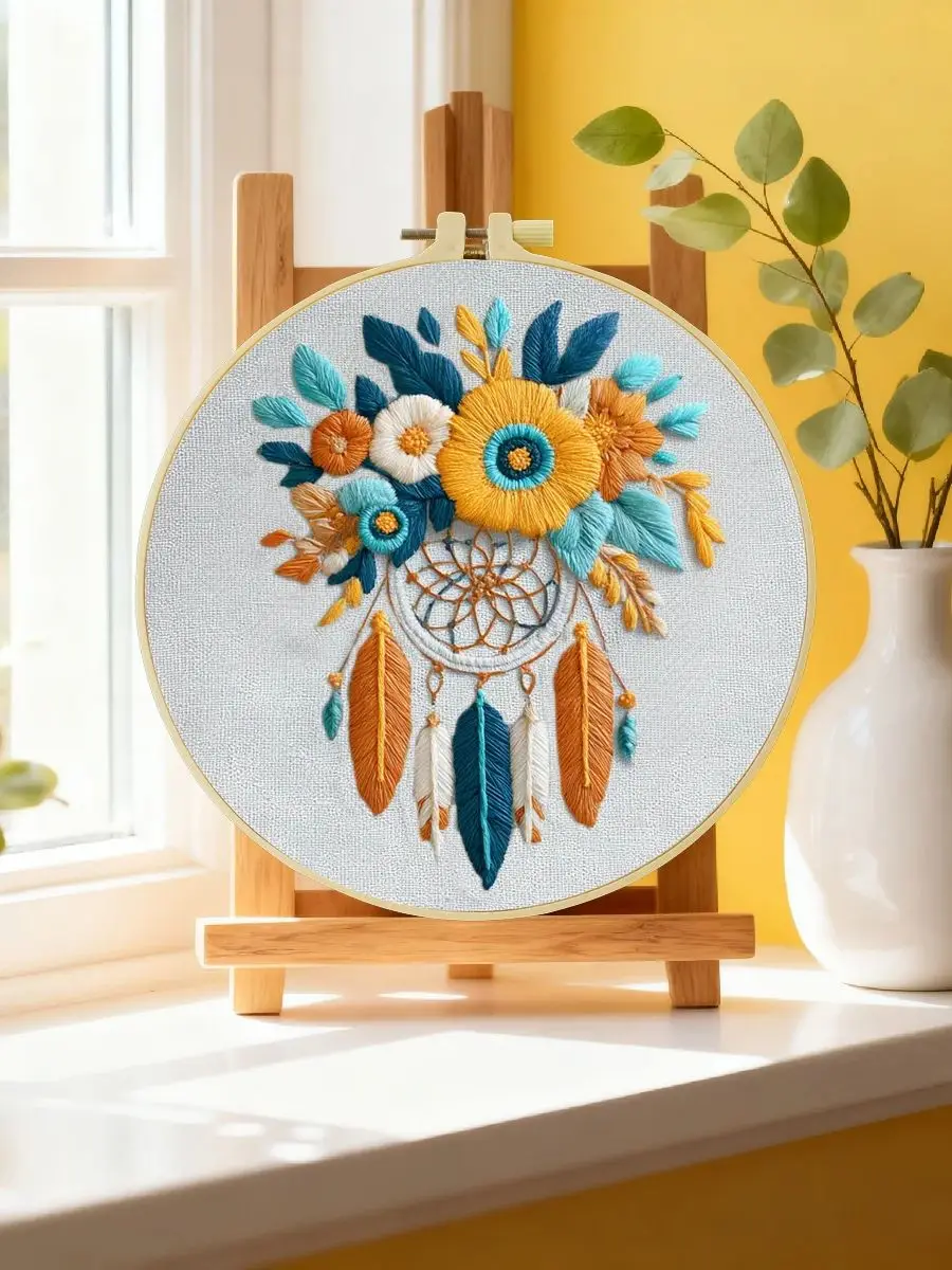 1 Stück 20X20CM/15X15CM 7,87/6,3 Zoll Zubehör Stickerei Starter-Kit DIY-Kit DIY-Stickerei-Set für Anfänger – Detail 6