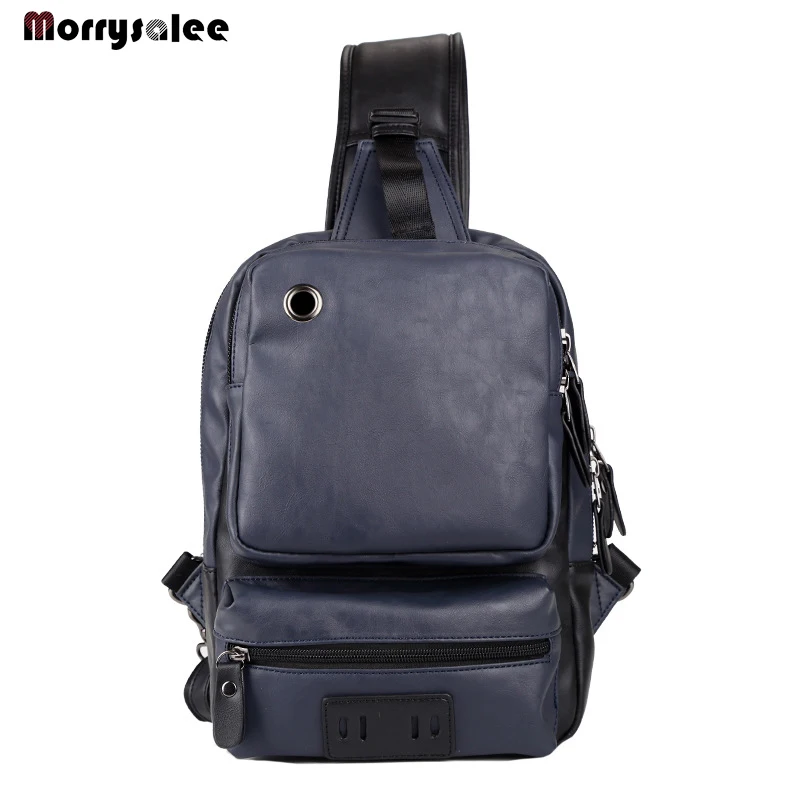 PU Leather Men\'s Bags Leisure Shoulder Inclined Bag Outdoor Sports Bag Street Chest Capacity Leather Bags  luxury designer bags