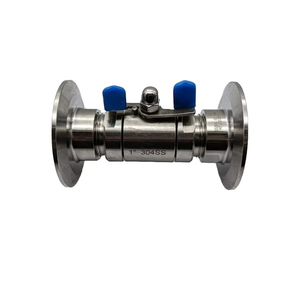 Compass Price 38.1mm Stainless Steel Sterilization Inox SS316L Butt Thread Hot Oil Heavy Ball Valves with Butterfly Handle