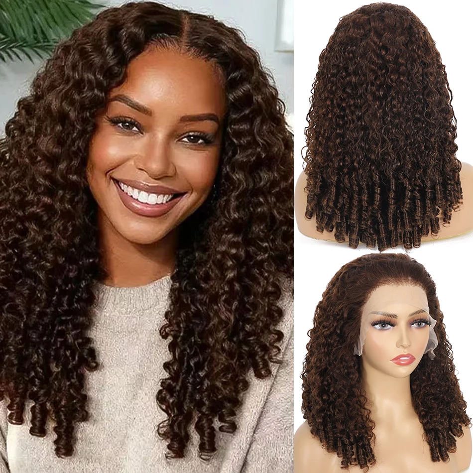 

100% натуральные человеческие волосы, парик с кружевной передней частью 13x6, бирманские кудри, предварительно сформированные, плотность 250, глубокая волна, парик с HD-кружевной застежкой 5x5 со спиральными концами