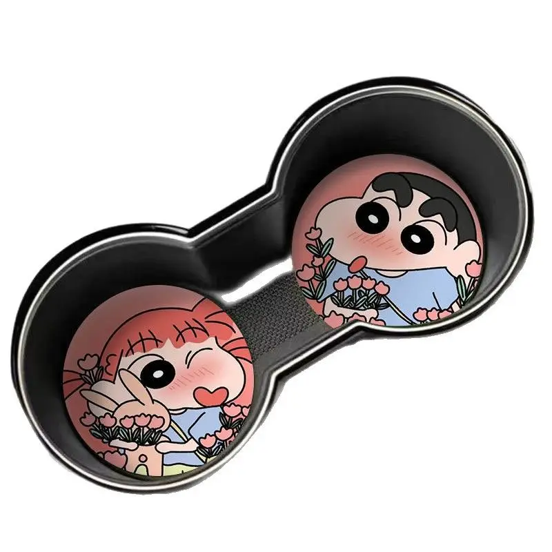 Crayon Shin-chan Cute Cartoon Car Coaster Kawaii Creative Personality Car Interior Car Anti-Slip Cup Slot Special Pad view 5