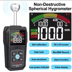 Digital Wood Moisture Meter Hygrometer Non-contact Timber Damp Detector Alarm Non-destructive Humidity Tester Moisture Detector