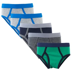 Boys Solid Color Briefs Underwear 5Pcs