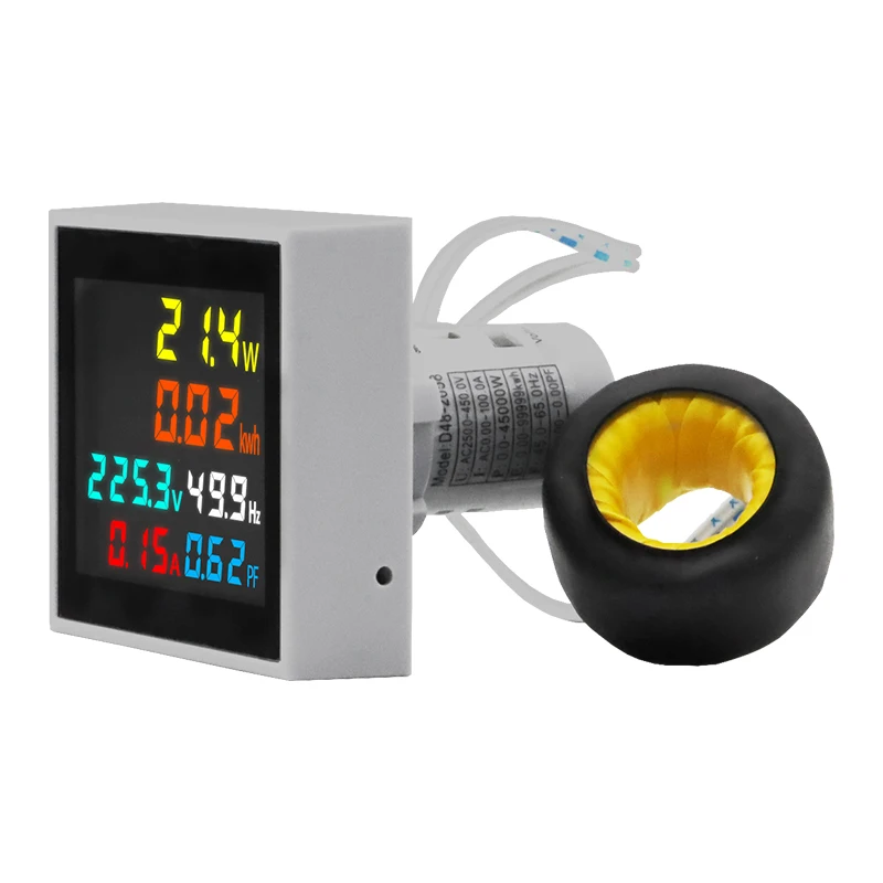 6IN1 D48-2058 LCD Digital Display Multifunction Meter Mini Electronic Watt-Hour Voltage Current Meter