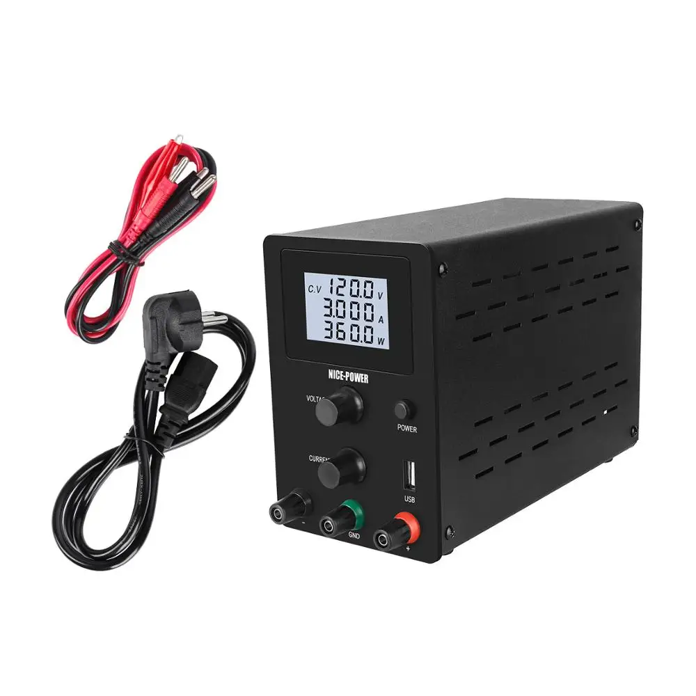 R-SPS12003D Precision LCD Four Digital Display 120V 3A Laboratory Adjustable Power Source DC Switching Power Supply