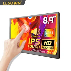 LESOWN Wide Small Touchscreen Monitor 8.9 inch IPS 1920x1200 LCD Portable Display USB C HDMI-Compatible Secondary Screen for PC