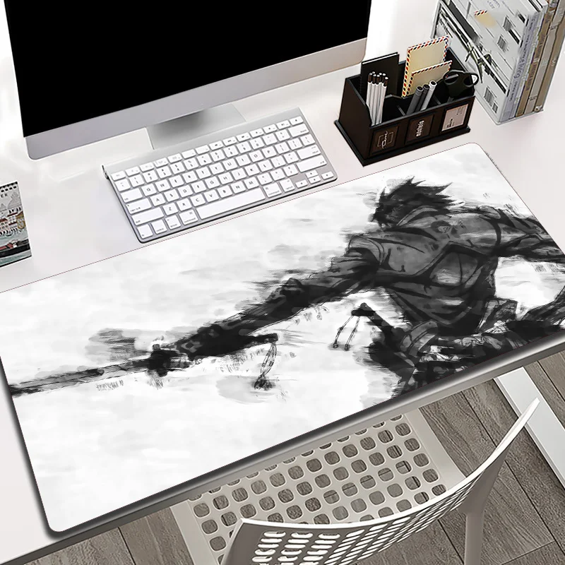 

80x40 Black and White Mange Mouse Pad Gamer Computer Table Pad XXL Waterproof Simple Anime Mousepad Gaming Accessories Desk Mat