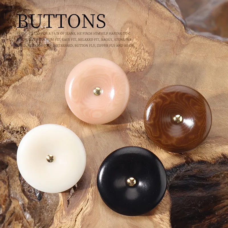 10Pcs/lot Creative Leather Powder Coffee Copper Foot Fruit Shell Material Button Hanfu Shirt Suit Jacket Retro Button N755