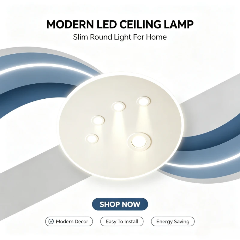 Modern Round Plate Led Ceiling Lamps Living Room Decoration Spotlight Bedroom Indoor Lighting Design Without Main Light 2026 New