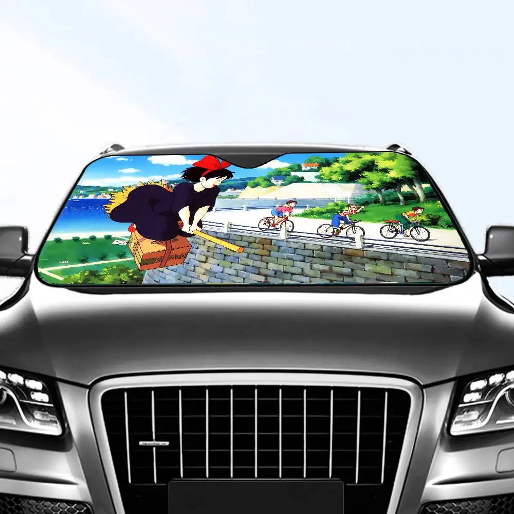 K-Kikis D-Delivery زجاج سيارة مضحك الشمس الظل طوي الأشعة فوق البنفسجية الشمس قناع حامي ظلة للنافذة الأمامية