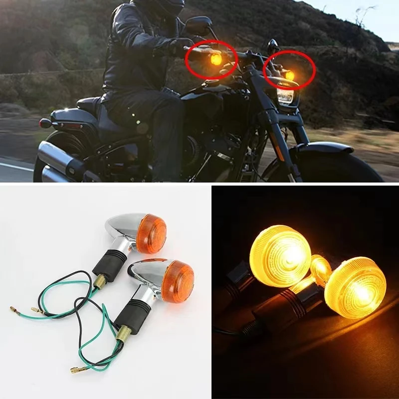 For Kawasaki Vulcan VN800 900 1500 1600 1700 2000 Custom Honda VTX1300 C R S RETRO Motorcycle Turn Signals Lights