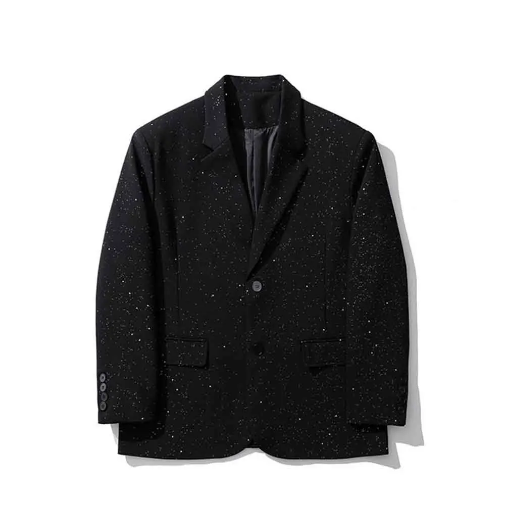 

Winter New Male Solid Color Starry Sky Long Sleeve Jacket American Fashion Trend Leisure High Street Loose Niche Men's Tops 2025