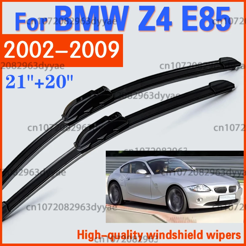 For BMW Z4 E85 2002-2009 Car Front Wiper U-Shape Soft Rubber Boneless Wiper HD Silent Durable Easy to Install Wiper 21