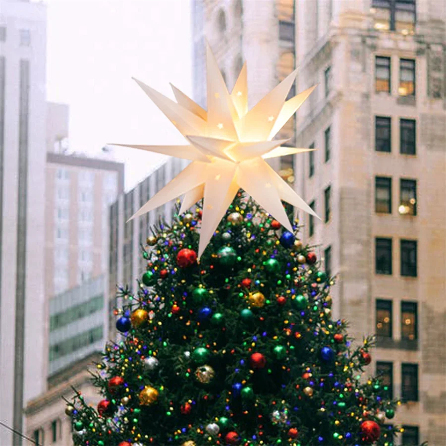 35/58CM Large 3D Moravian Star Light Christmas Tree Topper Star Hanging Garland Light Outdoor Party Xmas Holiday Star Light