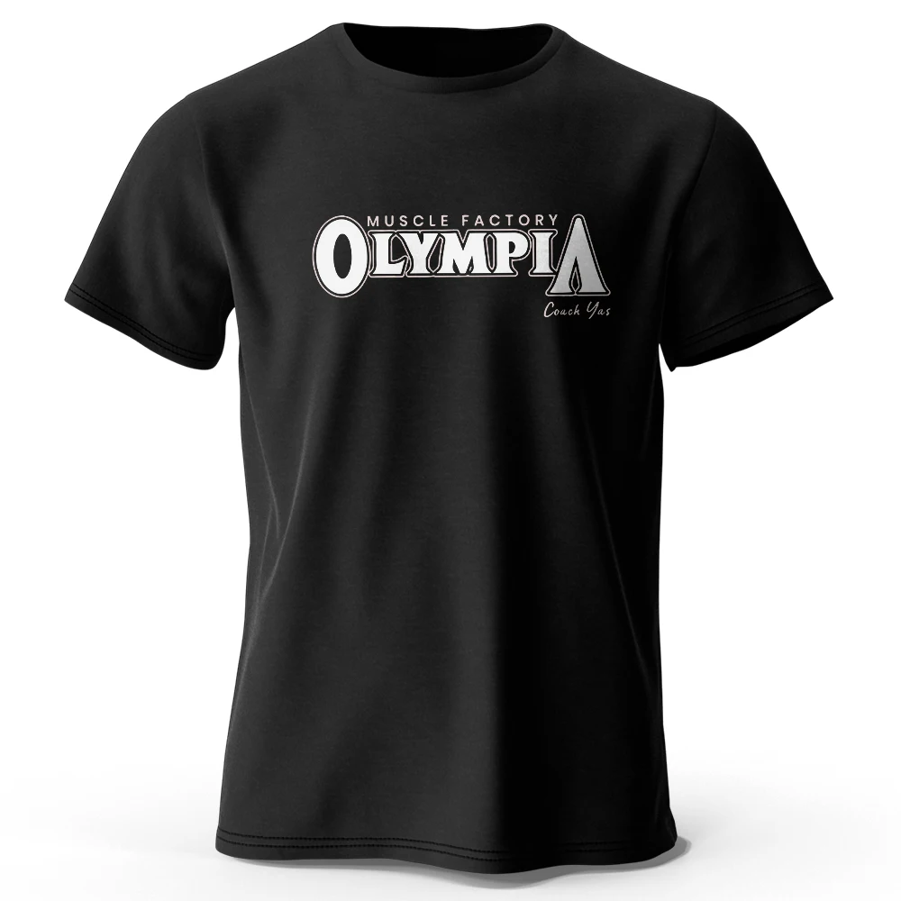 2026 New Muscle Factory Printed Men's T-Shirt 100% Cotton Oversized Classic Graphic Tees for Men Summer Tops Y2K