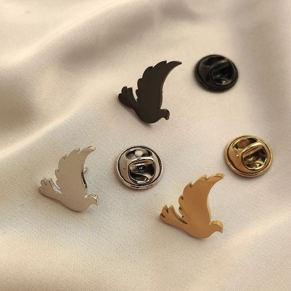 شارة عصرية من الفولاذ المقاوم للصدأ Dove of Peace، دبوس طية صدر السترة للرجال، مجموعة مجوهرات عالية الجودة مقاومة للماء، إكسسوارات Boyfriend Gi #2