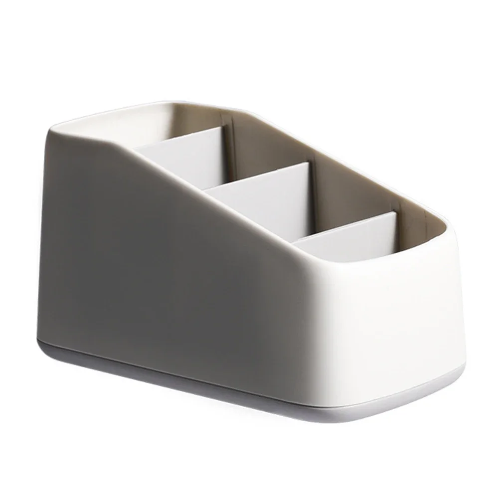 Support de télécommande, boîte de rangement de bureau à 4 fentes, panier trapézoïdal pour télécommande TV, étui de rangement de papeterie pour maison et hôtel