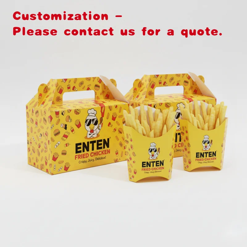 custom.Takeaway Fries Boxes Custom Packaging Fast Food Fried Chicken Burger Hamburger Hot Dog Takea Way Food Container Pape