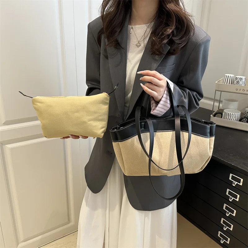 One-shoulder Bag Fashionable Simple Mother-child Handbag Bucket Bag Large-capacity Tote Bag Personality New All-matching