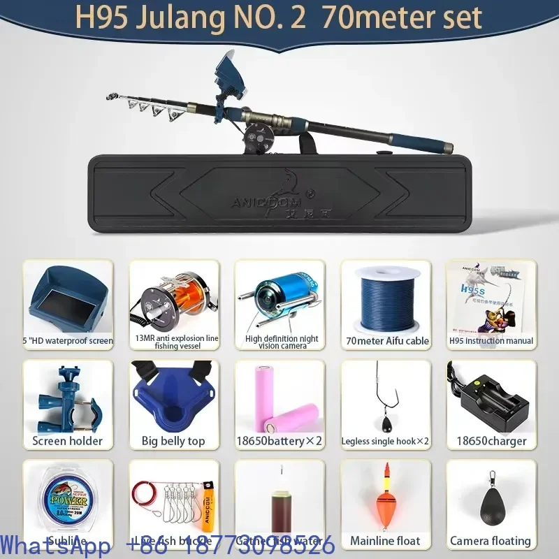 Aniccom 2024 New Product Portable Fishing Rod Set Underwater Camera Boat
