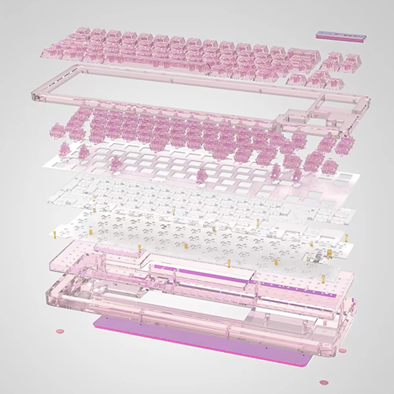 Imagem -05 - Kiiboom-teclado Mecânico Phantom 68 Junta de Cristal-montada Usb-c com Fio Bluetooth 5.0 2.4ghz sem Fio Hot-swappable