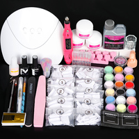 Acrylic Nail Kit Acrylic Powder Nail Liquid with Nail Dryer Lamp All for Nail Extension Quick Builder Acrylic Glitter Powder Kit