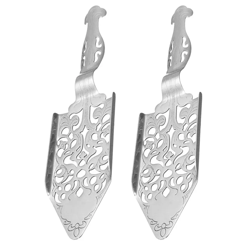 

2Pcs Absinthe Spoon Stainless Steel Reusable Wormwood Sugar Cube Spoon Bar Accessory Practical Dripper Kitchen Tool