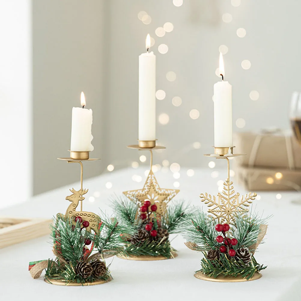 

Elk Candlestick Christmas Holder Decorative Candleholder Candlesticks Decoration Tabletop Holders