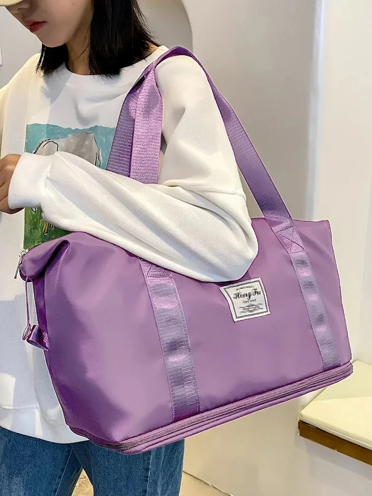 Bolsa de viaje de nailon para mujer, bolsa de lona impermeable para Yoga, deportes, Fitness, gimnasio, almacenamiento de gran capacidad, equipaje