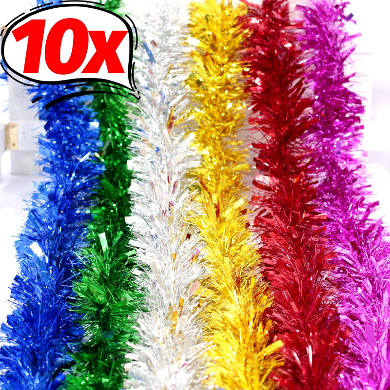 Christmas Tree Decoration Ribbon 1.5M Colorful Strips Garland Ornaments Christmas Bar Tops Wedding Party Decoration Supplies