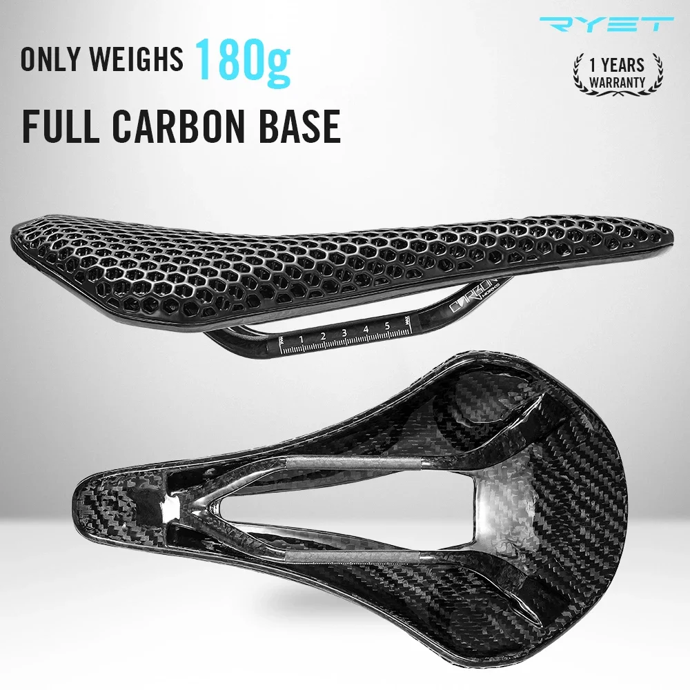 RYET X7P 3D Printed Bike Carbon Saddle 180g 7x9 Rail Bicycle Seat Road MTB Mountain Gravel Seating for Race Cycling Parts