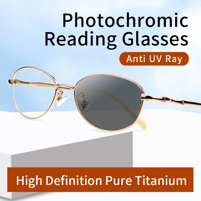 

High Definition Photochromic Reading Glasses for Men Women Transition Sunglasses UV Protection Sun Readers Magnifying glasses