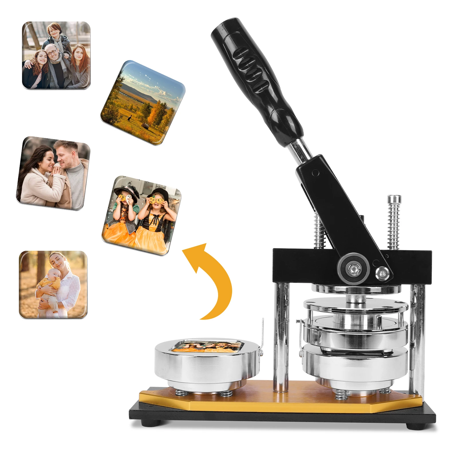 

Машина для изготовления квадратных магнитов на холодильник с 100 комплектами расходных материалов, набор для создания магнитов своими руками для вечеринок и бизнеса