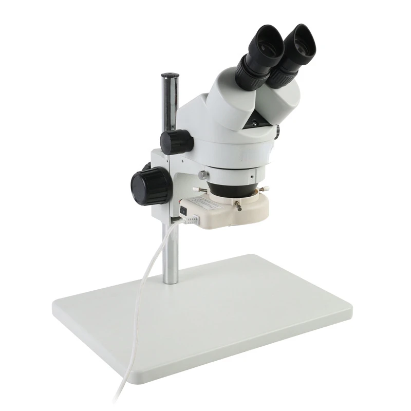 7-45x Continuous Zoom Binocular Stereo Microscope with Ring Light Industrial Maintenance Detection Binocular Stereo Microscope