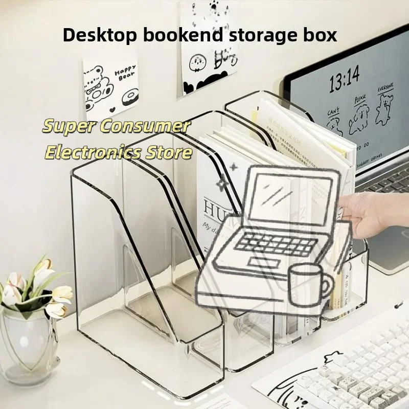 PET Transparent 3 Tier Desk Folder Organizer File Storage Bin Home Office Paper Tray Durable Design