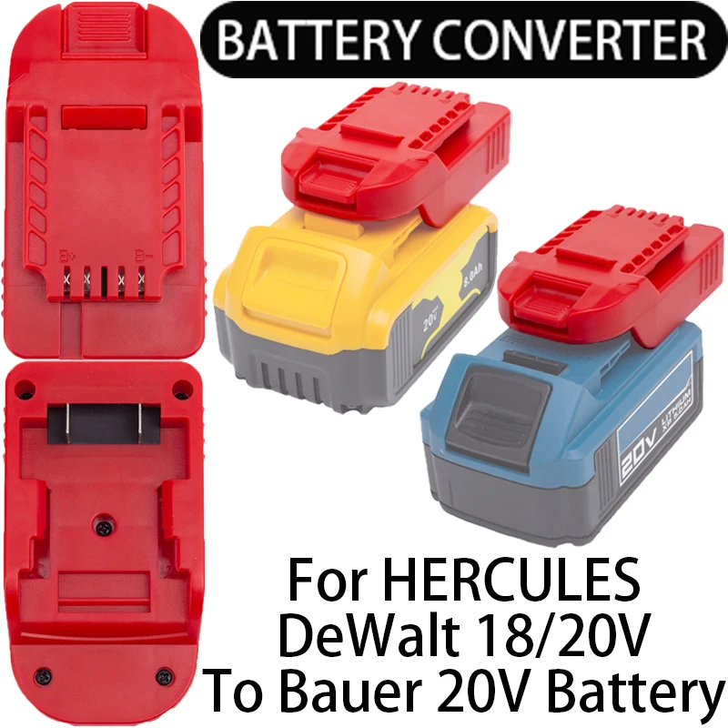 

Battery Adapter for Bauer 20V Li-Ion Tools to HERCULES/DeWalt 18/20V Li-Ion Battery Converter Power Tool Accessories