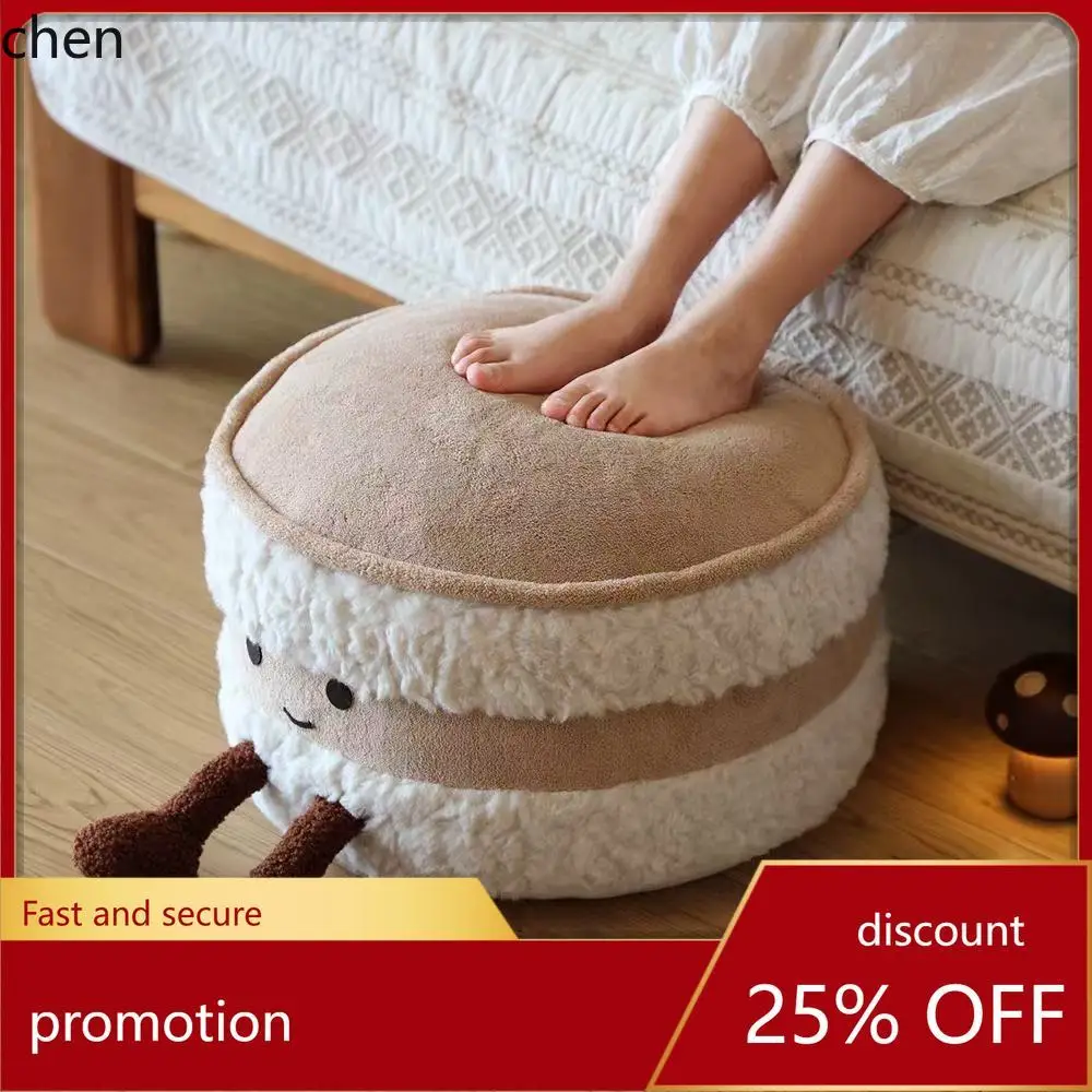 

HT Cute Bread Pouf Living Room Tatami Futon Removable Washable Footstool Shoe Changing Stool Parent-Child Homestay Decoration