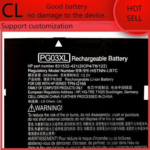 Imagen 2 del producto Nueva batería Original para ordenador portátil PG03XL 11,55 V 52, 5/65Wh para HP Pavillion Gaming 15-DK 15-EC Omen 5X FPC52 Spectre x360 15-ap000