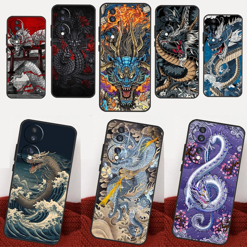 Japanese Dragon Cover For Honor Magic 4 Lite Magic 5 Pro X6a X7a X8 X9a Honor 8X 9X 10 50 70 90 Lite Case