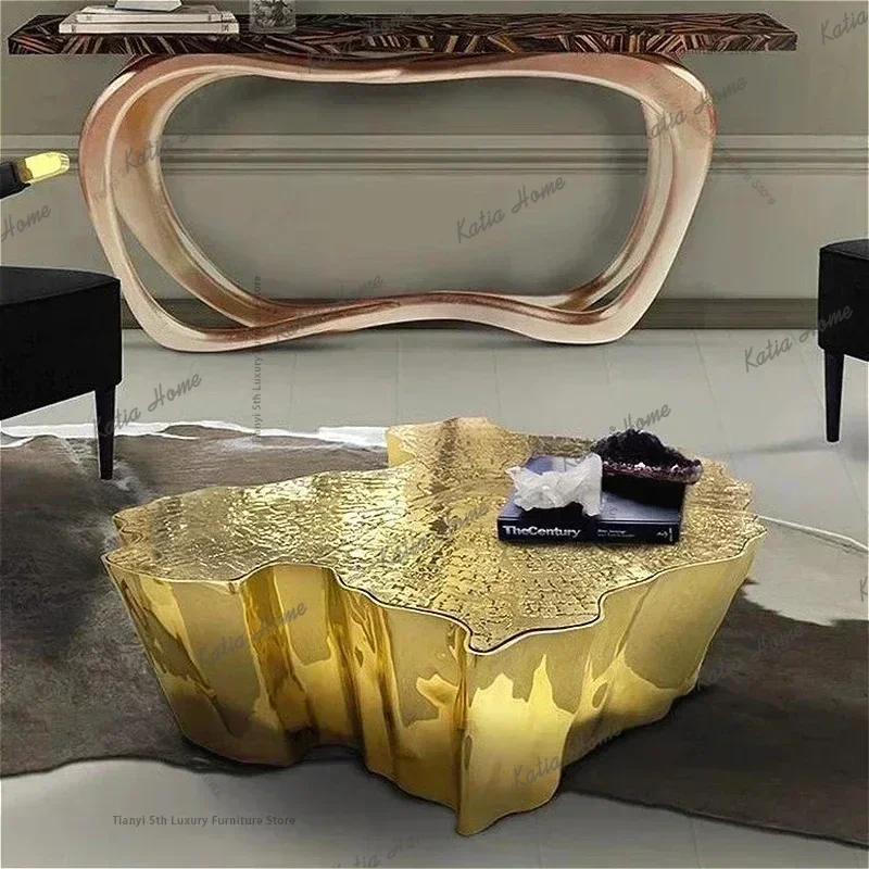 ld Italian Luxury Coffee Tables Stainless Steel Villa Design gold Coffee Tables Living Room Center Home Furniture Stolik