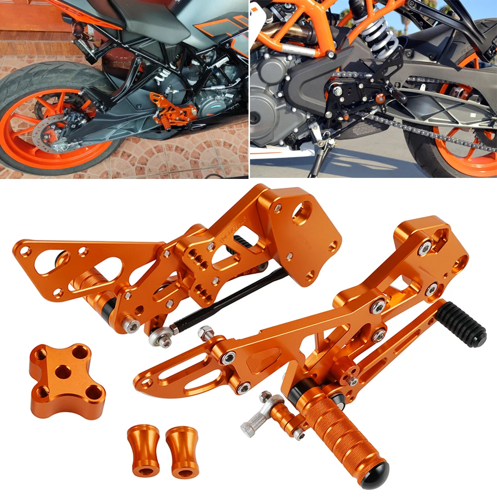 Xe Máy Để Chân Bộ Điều Chỉnh Phía Sau Bộ Cho KTM RC 125 200 390 2014-2017 2018 2019 2020 2021 RC125 RC200 RC390 Rearsets