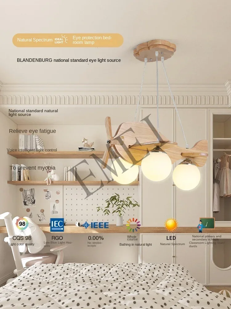 Aircraft chandelier simple modern creative art boy room decorative lamp