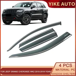 For JEEP Grand Cherokee WK2 2010-2019 Car Window Sun Rain Shade Visor Shield Shelter Deflector Cover Trim Frame Exterior Sticker