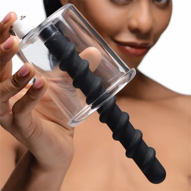 New Pressure Gage Anal Pump Vacuum Sucking Massage Anal Opening Stimulate Plug Beads Masturbator Adult Sex Toys For Men Women