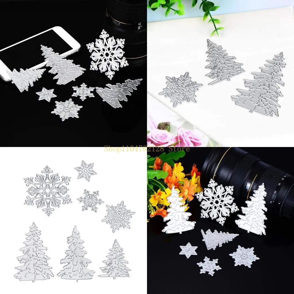 

7 Pcs Christmas Tree Die-Cuts Snowflake-Cutting Dies for DIY Scrapbooking Photo best sale