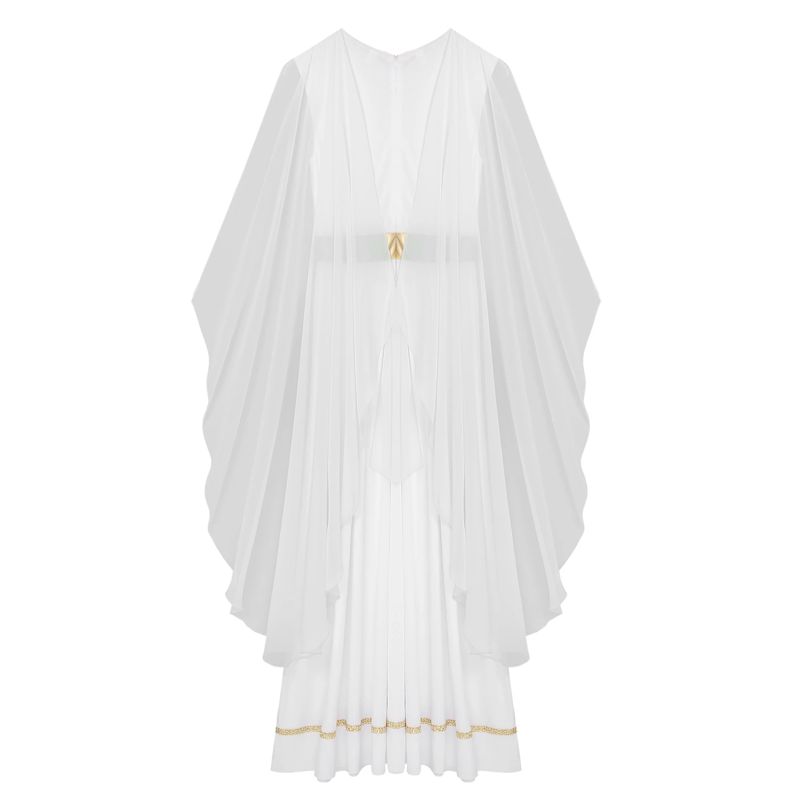 Frauen Halloween griechische Gottheit Königin Athena Göttinnen Cosplay Kostüm alten Chiffon römischen Toga Kleid Kirche Chor Anbetung Robe