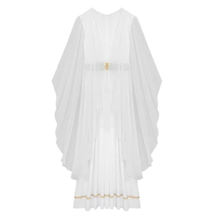 Griechische Gottheit Cosplay -Kostüm für Frauen, Halloween, Chiffon, Goldene Garnison, altes Kleid Toga, Griechisch, Griechenland, Römische Göttlichkeit, Königin Rollenspiel Robe 11 Hauptverkaufsbad Griega - №9