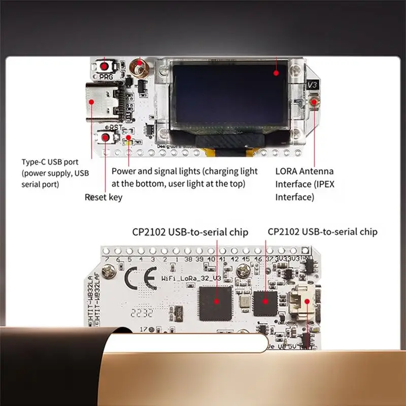 

For Lora32v3 Development Board For Arduino SX1262 ESP32-S3 Node WIFI Meshtastic Development Boards Durable-N35R