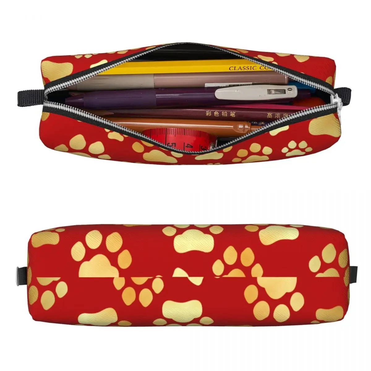 Cat Paw Prints Pencil Case Pencilcases Pen Holder Kids Large Storage Bag Office Gifts Stationery